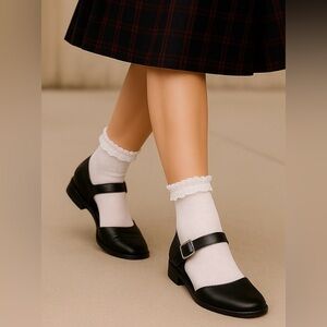 Nickles Soft Mary Jane’s Jane black buckle flats comfortable trendy cool girl 9